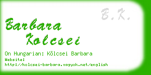 barbara kolcsei business card