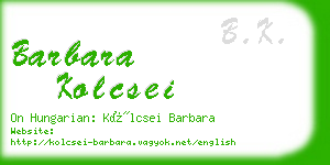 barbara kolcsei business card